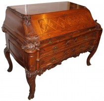 18th Century Carved and Inlaid Baroque Desk