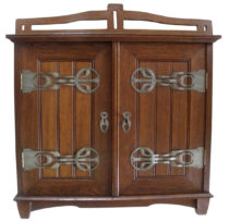 SOLD Art Nouveau Jugendstil Secessionist Oak Hanging Cabinet