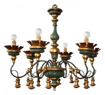 Large Baroque Style Six-light Chandelier with 3 Matching Sconces SOLD