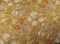 Vintage Morris Arts and Crafts Linen Print Golden Lily SOLD