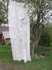Scottish Cotton Madras Lace Curtain Panel 126" x 69" SOLD