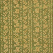 Lee Jofa 100% Silk Romantic Floral Stripe Green Gold