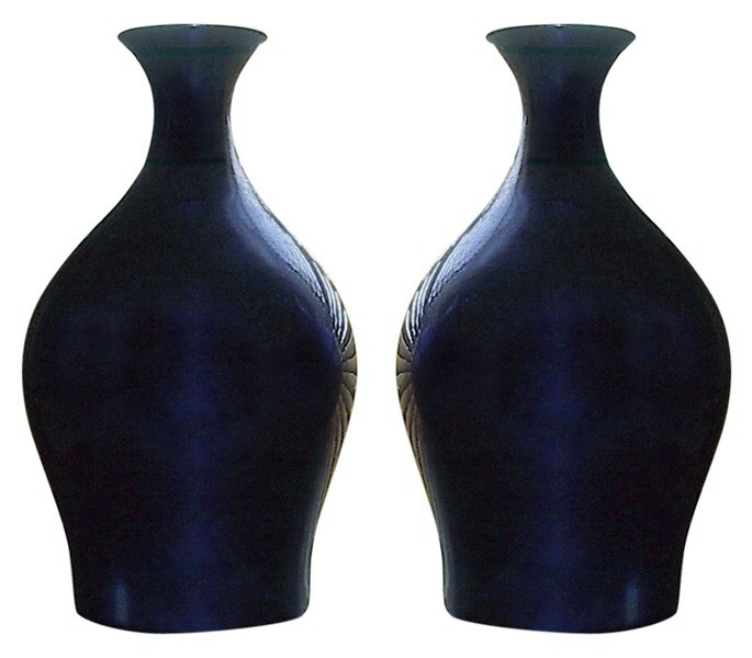 Eva Zeisel Iridescent Blue Vase Zsolnay Sold