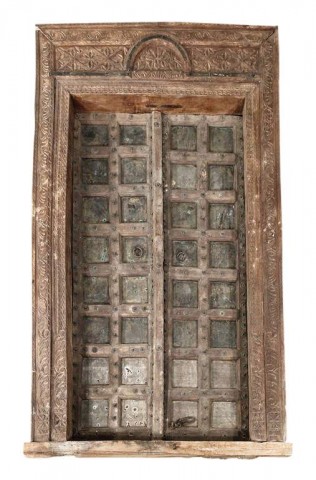 19th Century Carved Entrance Door and Frame SOLD