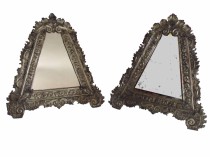 Pair 18th Century Silver Repousse Mirrors SOLD