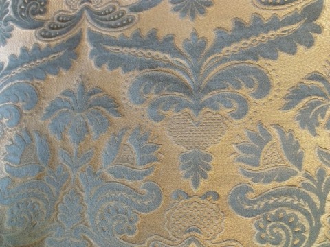 Italian Linen Silk Damask Upholstery Fabric Sage SOLD