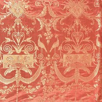 Lee Jofa La Salle Linen Silk Damask Coral Pink Fabric SOLD