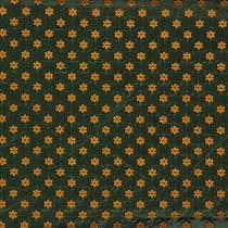 Lee Jofa Italian Silk Cotton Weave Gold Flowers on Green 