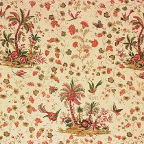 Lee Jofa French Tropical Palm Trees Birds Linen Cotton Print
