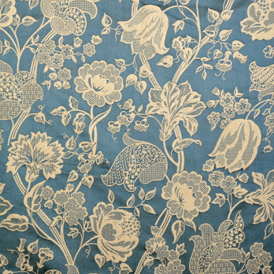 Lee Jofa Italian Silk Damask Upholstery Fabric Sky Blue SOLD