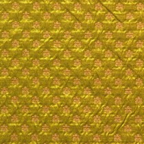 Lee Jofa Italian Silk Cotton Weave Gold Flowers on Chartreuse 
