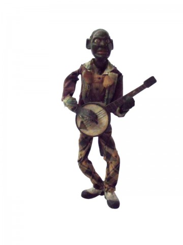 Rare Black String Puppet Marionette Banjo Player All Original SOLD
