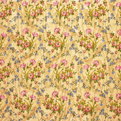 Lee Jofa French Moire Floral Ribbons Print Amboise D'Or Gold