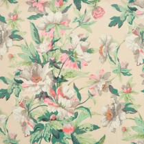 SOLD Lee Jofa Harcourt Print Sunset Floral Coral Green Cotton