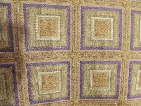 Kravet Cotton Rayon Gold Purple Art Deco Modern Squares Upholstery