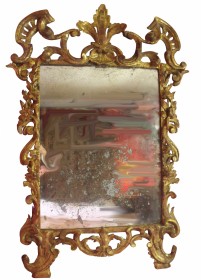 French Regence Early 18th Century Carved Gilt Mirror 