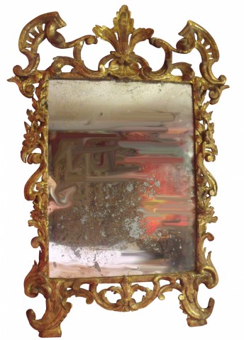 French Regence Early 18th Century Carved Gilt Mirror 