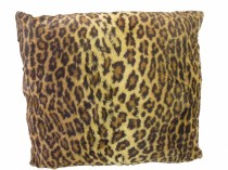 SOLD Down Pillow Leopard Skin Fabric Suede Leather
