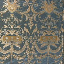 SOLD Lee Jofa La Salle Linen Silk Damask Azure Blue Fabric