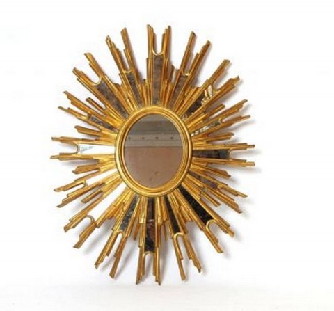 Vintage Large Oval Sunburst Mirror SOLD