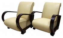 Coming Soon - Pair Art Deco Armchairs French 1920s Leather