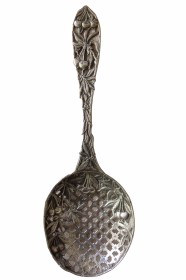 1845 Dutch Silver Berry Strainer Serving Spoon SOLD