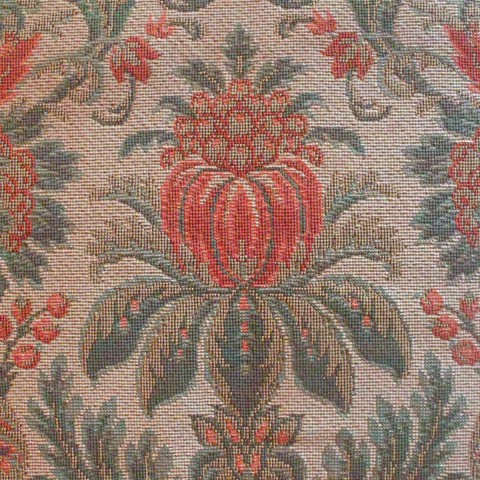 Gros Point Floral Tapestry Lee Jofa Teal Peach
