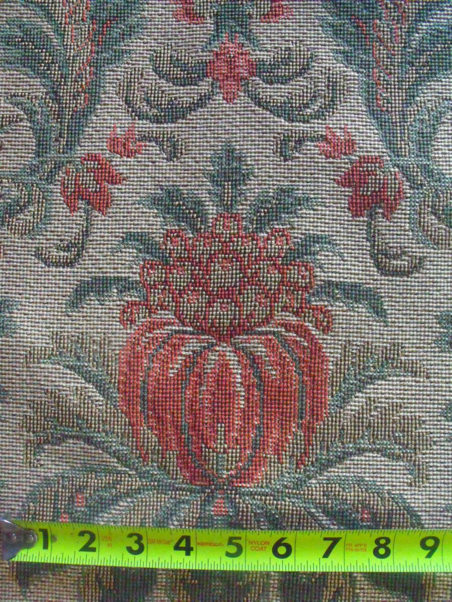 Gros Point Baroque Floral Tapestry Lee Jofa Teal Peach MSRP $244/yard 