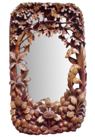 SOLD Circa 1900 German Black Forest Carved Mirror