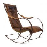 Coming Soon Steel Leather Rocking Chair R.W. Winfield & Co.