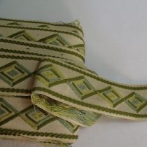 Vintage Lyon France Embroidery Tape Trim Thick Wide Green Blue
