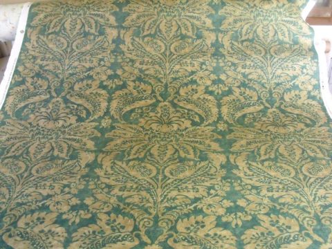 Lee Jofa Pavia Jade Damask Print Blue Cotton Linen