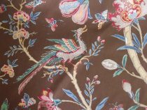 SOLD Nemours Allspice Brown Baroque Cotton Print Brunschwig & Fils