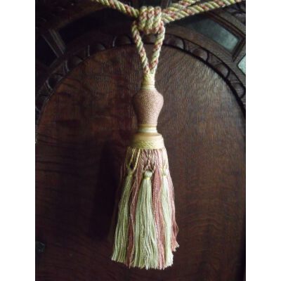 Curtain Tieback Pink Green Beige Cream Yellow Jute Linen Cotton