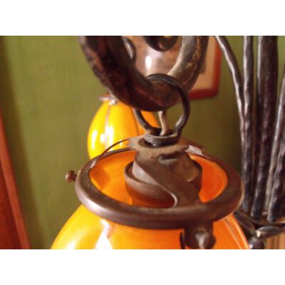 Art Nouveau 4 Light Ceiling Fixture Loetz Powolny Style
