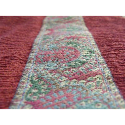 Collins Paisley Chenille Stripe Bordeaux