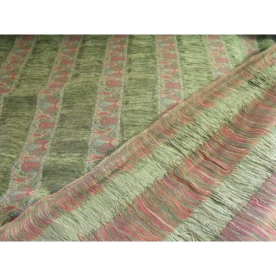 Collins Paisley Chenille Stripe Moss Green
