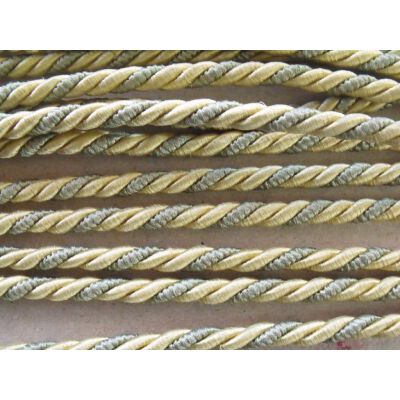 Vintage Lyon France Trim Twisted Rope Cord Pale Gold Pale Green Pink