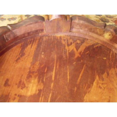 Baroque Style Inlaid Top Goat Feet Lamp SideTable