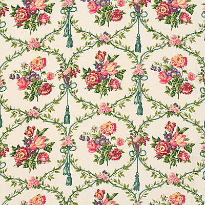 Pierre Deux Cotton Linen Print Gittens Framboise