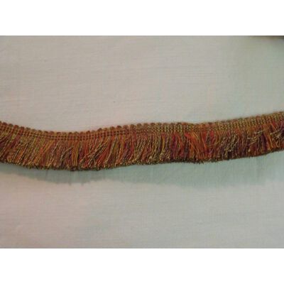 Vintage Lyon France 1" Brush Fringe Trim Orange Gold Pink