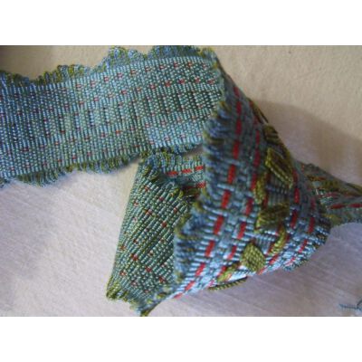 Vintage Lyon France Woven Tape Blue/Green or Blue/Yellow