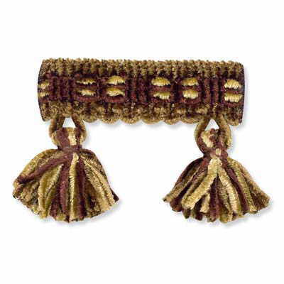 Kravet Montenegro Chenille Tassel Fringe Color Tortoise Burgundy Beige