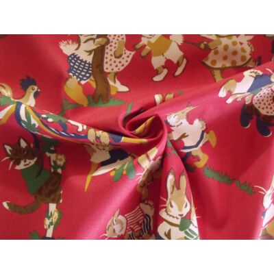 Lee Jofa Nursery Cotton Print Spring Fever Berry Red