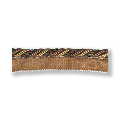 Top Quality Trim Cord with  Lip Gold Green Rose Kravet