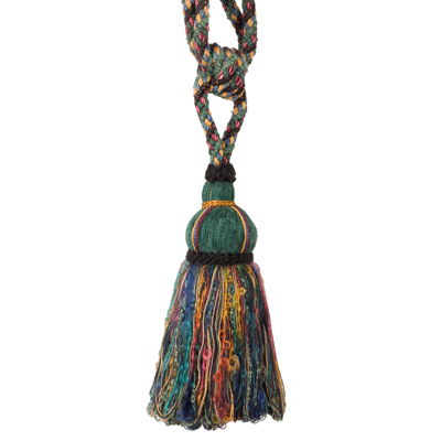 Kravet Design Trim Single Tassel Tieback Turquoise, blue, pink, yellow