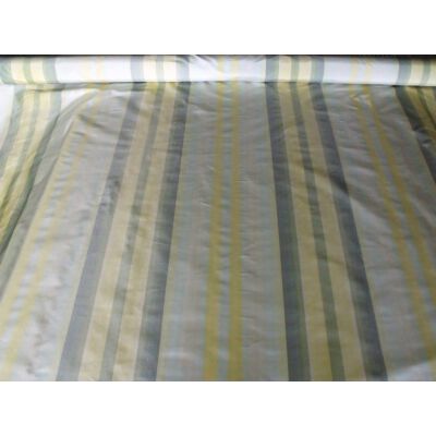 Lee Jofa Italian Melograno 100% Silk Stripe Aqua Lemon Green